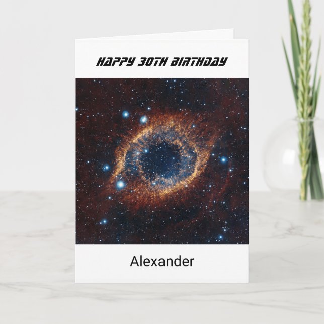 Custom name any age birthday nebula card (Front)