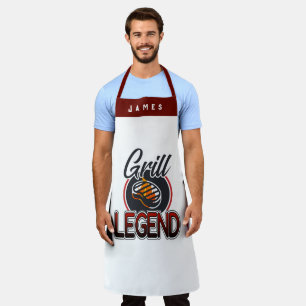Custom Name Aprons, Personalised BBQ Grill Dad Apron