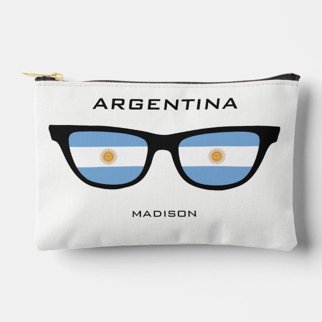 Custom Name ARGENTINA Shades Accessory Pouch (Front)