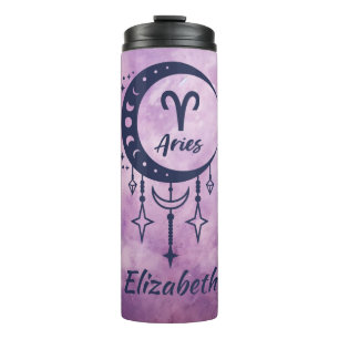 Custom Name Aries Zodiac Sign Thermal Tumbler
