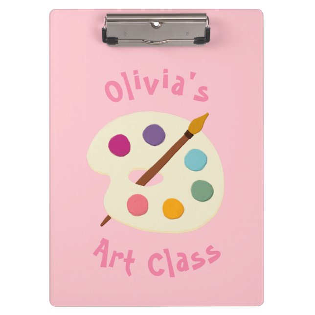 custom NAME Art class school Artist creative Clipboard (Front)