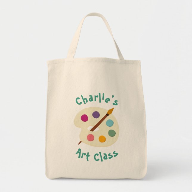 custom NAME Art class school Artist creative Tote Bag (Front)