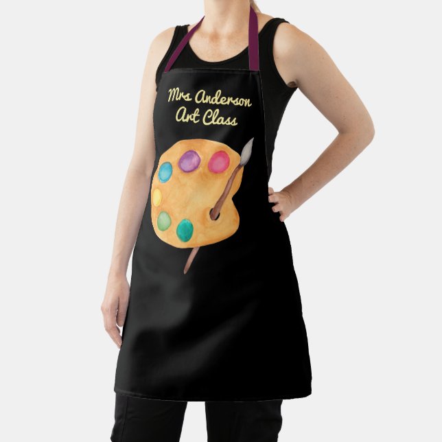 custom NAME Art class teacher Artist Apron (Insitu)
