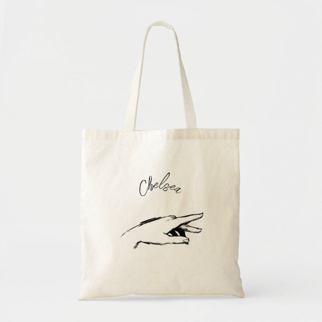 Custom Name Artsy Hand Tote Bag (Front)