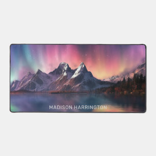 Custom Name Aurora Borealis Desk Mat