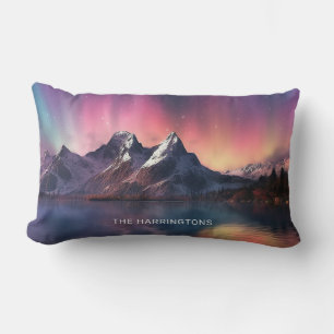 Custom Name Aurora Borealis Lumbar Cushion