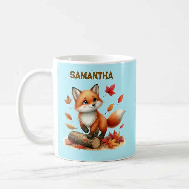  Custom Name Autumn Fox Cup  (Left)