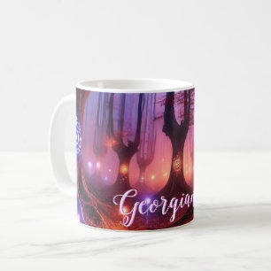 Custom Name Autumnal Enchanted Whimsigoth Forest Coffee Mug