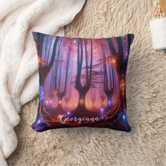 Custom Name Autumnal Enchanted Whimsigoth Forest Cushion