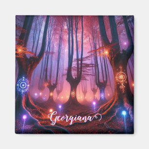 Custom Name Autumnal Enchanted Whimsigoth Forest Magnet