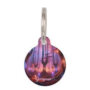 Custom Name Autumnal Enchanted Whimsigoth Forest Pet Tag