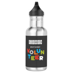Custom Name, Awesome Volunteer Appreciation 532 Ml Water Bottle