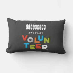 Custom Name, Awesome Volunteer Appreciation Lumbar Cushion