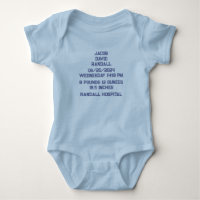Custom Name Baby Birth Stats Announcement Jersey