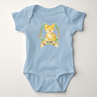 Custom Name Baby Bodysuit Mum and Baby Fox Style 1