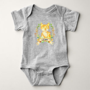 Custom Name Baby Bodysuit Mum and Baby Fox Style 1