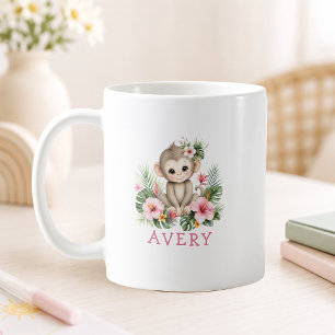 Custom Name Baby Monkey Safari Jungle Coffee Mug
