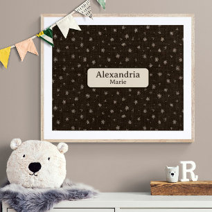 Custom Name Baby Moody Country Brown Nursery Decor