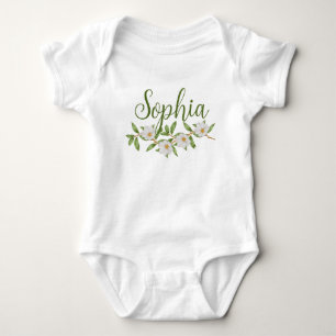Custom Name Baby Reveal Girl Nature Flowal Sophia Bodysuit