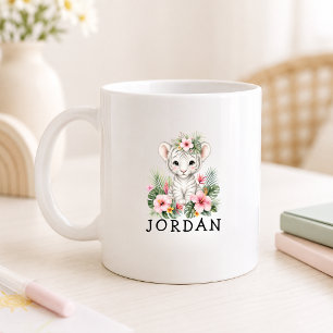Custom Name Baby Tiger Safari Jungle Coffee Mug