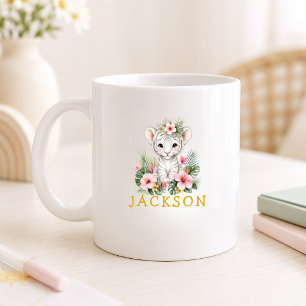Custom Name Baby Tiger Safari Jungle Coffee Mug