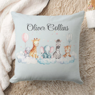 Custom Name Baby Zebra with all his friends Cushion