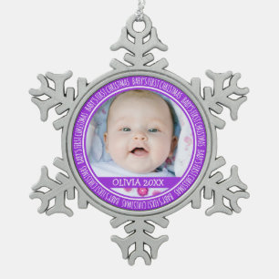 Custom Name Baby's 1st Christmas Ornament Purple