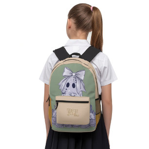 Custom Name Back to School Cute Ghost Printed Backpack