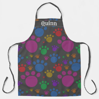 Custom Name & Background Colour with Rainbow Paws Apron