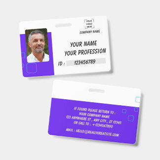 Custom Name Badge Employee ID Button