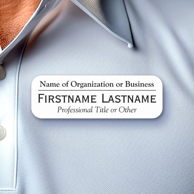 Custom Name Badge - Name of Organisation or Church (Custom Nametag for Organization or Business)