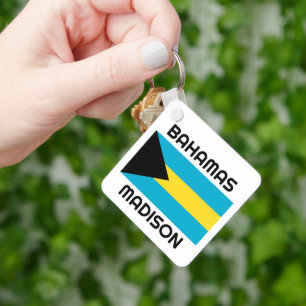 Custom Name Bahamas Flag Key Ring