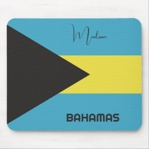 Custom Name Bahamas Flag Mouse Pad