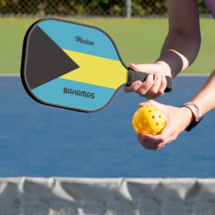 Custom Name Bahamas Flag Pickleball Paddle