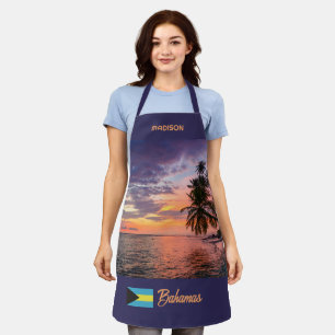 Custom Name Bahamas Sunset Apron