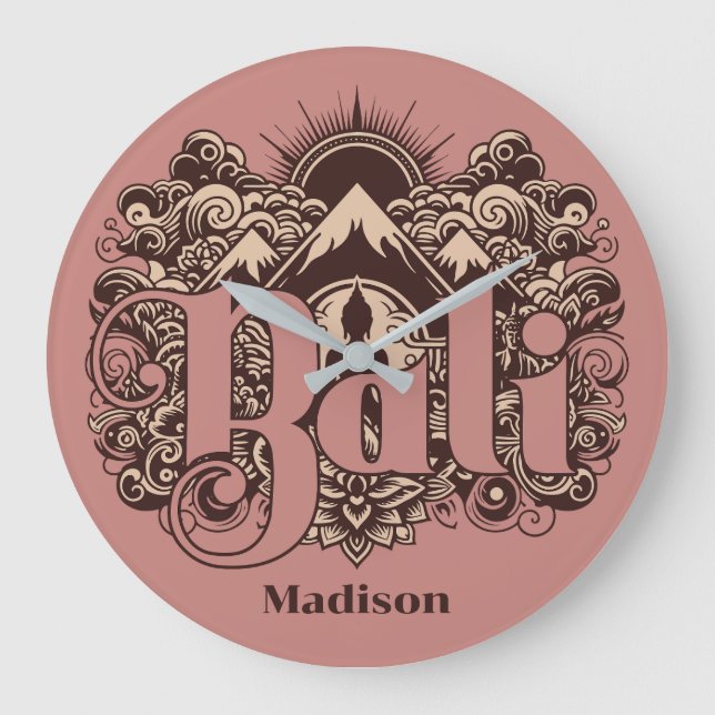 Custom Name Bali Large Clock (Front)