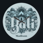 Custom Name Bali Large Clock<br><div class="desc">Change the text field to what you want. Using the editing tool,  you can also change the font and its size and color if you wish. See my store for more Bali Indonesia items.</div>