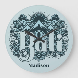 Custom Name Bali Large Clock