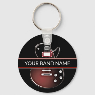 Custom Name Band Guitar Rock & Roll Musician Music Key Ring
