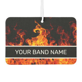 Custom Name Band Merch Flames Rock & Roll Music Car Air Freshener
