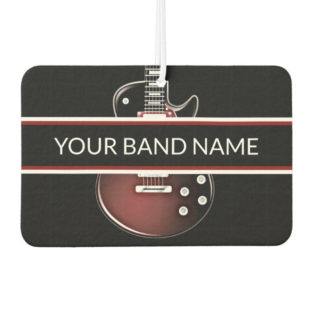 Custom Name Band Merch Guitar Rock and Roll Music Car Air Freshener (Front)