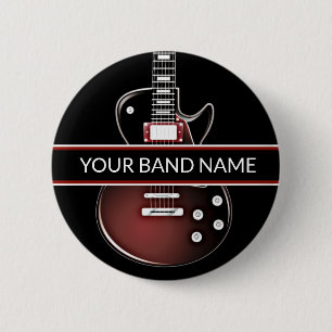 Custom Name Band Merch Guitar Rock and Roll Pin