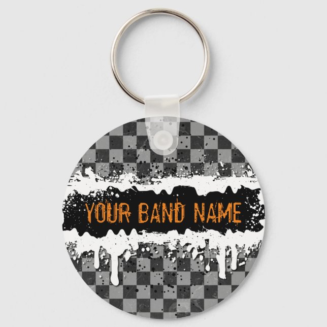 Custom Name Band Merch Punk Rock Music Musician Key Ring (Front)
