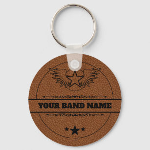 Custom Name Band Merch Rock Country Western Music Key Ring
