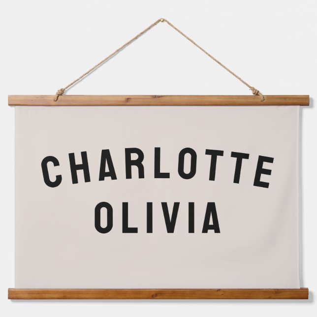 Custom Name Banner Personalised Nursery Wall Art (Front)