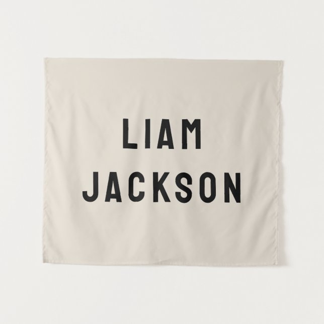Custom Name Banner Personalised Nursery Wall Art Tapestry (Front (Horizontal))