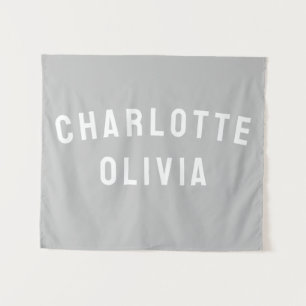 Custom Name Banner Personalised Nursery Wall Art Tapestry