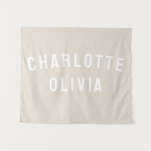 Custom Name Banner Personalised Nursery Wall Art Tapestry