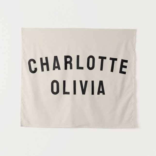 Custom Name Banner Personalised Nursery Wall Art Tapestry (Front (Horizontal))