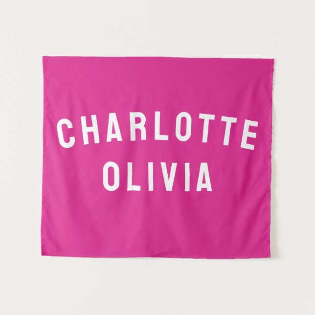 Custom Name Banner Personalised Nursery Wall Art Tapestry (Front (Horizontal))